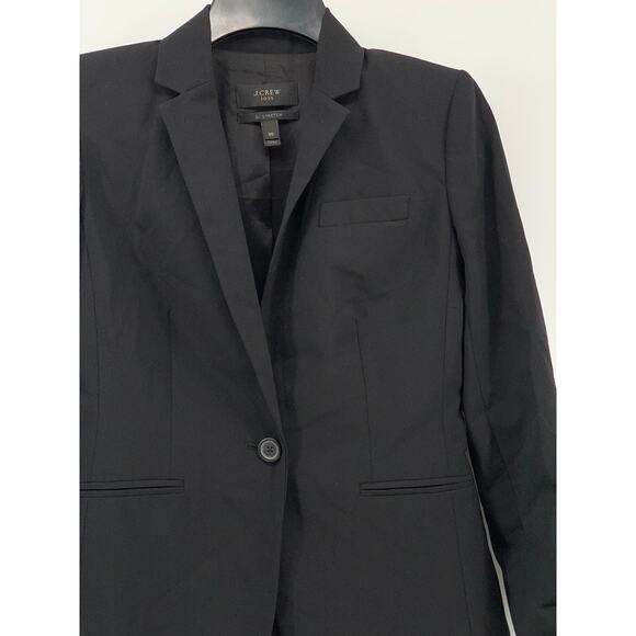 J.CREW Women's Black Solid One-Button Long Sleeve 1035 Bi-Stretch Blazer SZ 00 - Picture 5 of 10